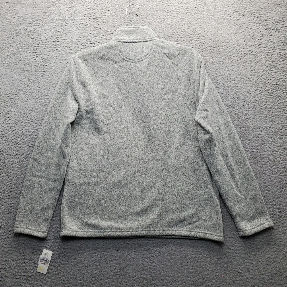 IZOD Golf Eco Thermal Soft Knit Fleece Sweater Mens S Gray Quarter Zip Pullover